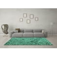 thumbnail image 3 of Ahgly Company Indoor Square Abstract Turquoise Blue Modern Area Rugs, 6' Square, 3 of 4