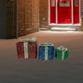 thumbnail image 2 of Northlight Lighted Red Blue and Green Gift Boxes Christmas Outdoor Decorations - Set of 3, 2 of 5