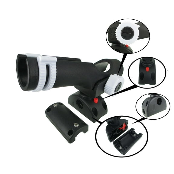 Pactrade Marine Adjustable Fishing Rod Holder 7/8''-1'' Rail Mount Adapter Lock