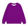 thumbnail image 4 of Meitianfacai Little and Big Girls Sweatshirt Casual Solid Color Crewneck Long Sleeve Tunic Tops Slim Fit Pullovers Fall Fashion Outwear, Girls Purple Sweatshirt Size 7-8 Years, 4 of 7