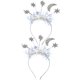 thumbnail image 1 of ColoMX 1 juego 2 piezas hermosas diademas navideñas diademas de estrella y luna de año nuevo (plateado), 1 of 7