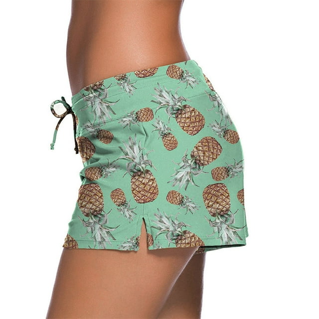 Bas de Maillot de Bain à Taille pour Femme, Shorty de Natation (TG, Jaune