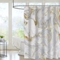 thumbnail image 5 of Marble Shower Curtain Texture Shower Curtains for Bathroom Decorative Abstract Modern Bathroom Curtain with 12Hooks 72"x72", 5 of 7