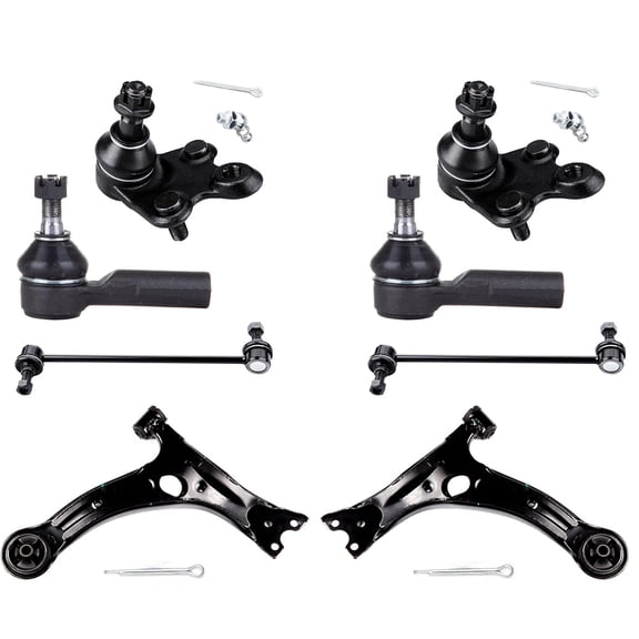 AUTOMUTO 8pc Suspension Kit Replacement Parts - Left Right Front Lower Control Arm Lower Ball Joint Outer Tie Rod End Front Sway Bar End Link For Pontiac Vibe 2003-2008 For Toyota Matrix 2003-2008