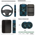 thumbnail image 7 of Binienty Boho Floral Frog Automotive Seat Covers Full Set with Matching Steering Wheel Cover Center Cover Protector Auto Seat Belt Cushion Pad Headrest Covers Car Interior Decor for Sedan SUV Truck, 7 of 7