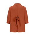 thumbnail image 5 of BVOFAR Cotton Linen Shirts for Women Casual Lapel Collar Button Down Shirts Summer 3/4 Length Sleeve Curved Hem T-Shirts Loose Solid Color Daily Blouses, 5 of 9