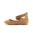 thumbnail image 2 of Little Girls Dana Ankle High Strappy Round Toe Mary Jane Dress Flats Shoes, Tan, 9, 2 of 4
