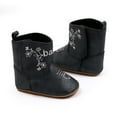 thumbnail image 5 of Yindaity Baby Girls Cowboy Tassel Boots Side Zipper Moccasins Soft Bottom Non-Slip Toddler Shoe(Black,7), 5 of 8