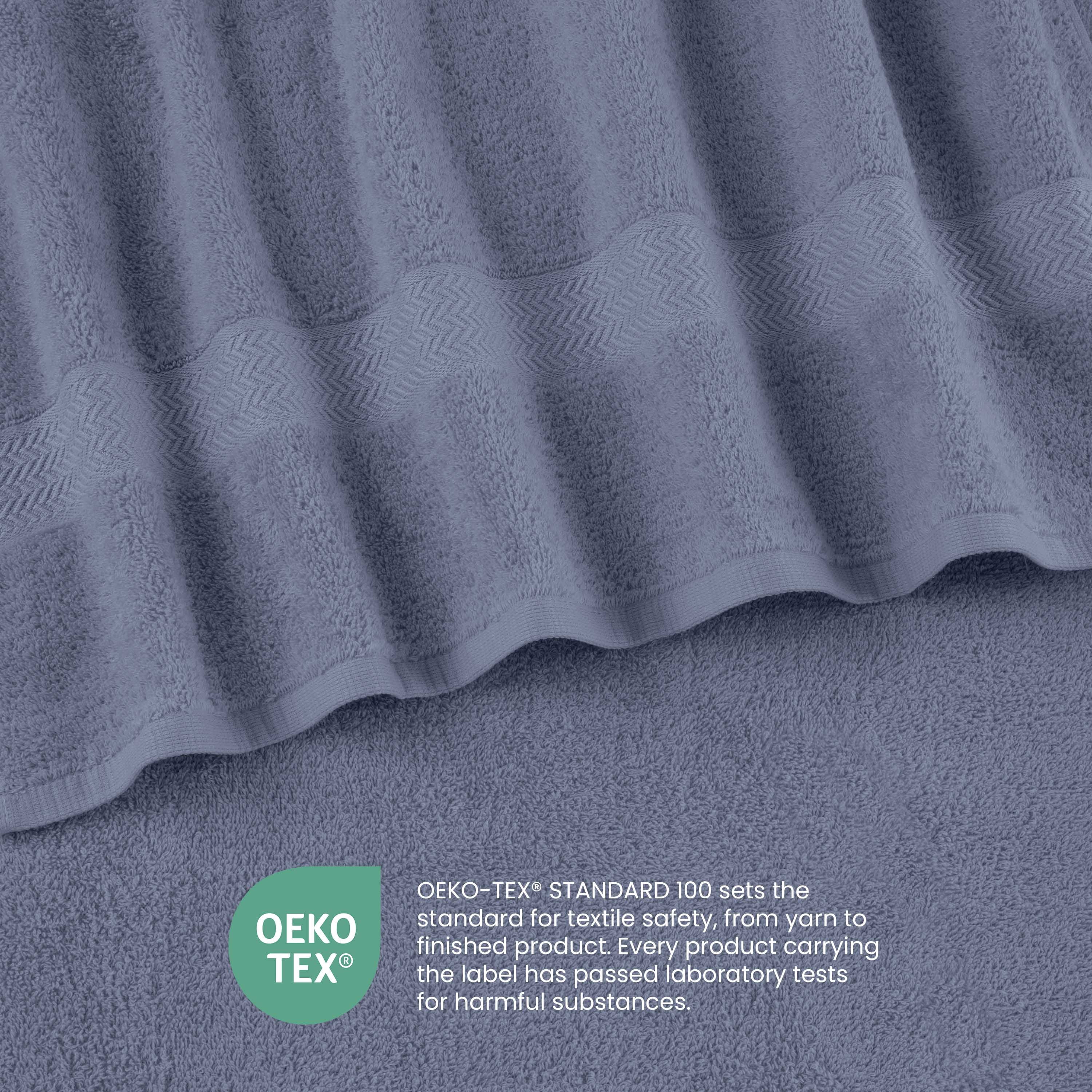 Martex 6-Piece 100% Ringspun Cotton Towel Set, Quick Dry Soft & Absorbent, Heather Blue