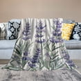 thumbnail image 2 of Orinice Lavender Flowers Warm Lightweight Blanket Soft Fleece Blankets All Seasons Decor Cow Gifts Blanket 60x80in, 2 of 6