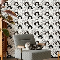 Modern Black and White Peel and Stick Wallpaper - 17.7x118 Inch Self-Adhesive Removable Wallpaper, Renter Friendly Contact Paper for Kitchen Bedroom Living Room Home Decor