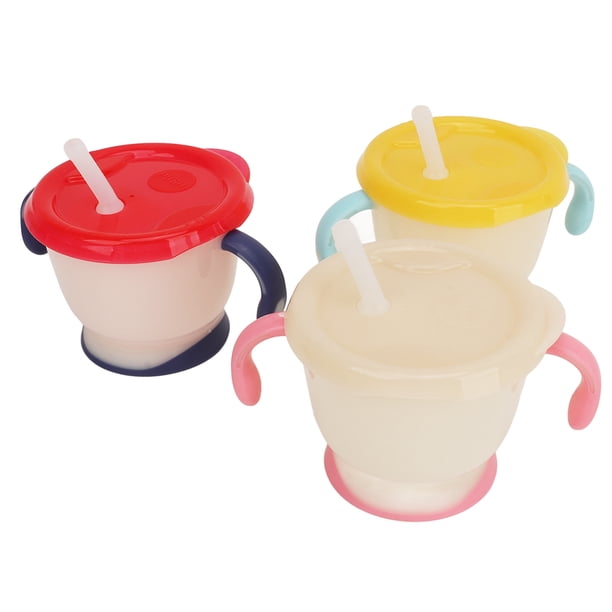 Taza para sorber con pajita 3 piezas taza de entrenamiento portátil duradera para bebés a prueba de derrames aplicación amplia PP y silicona con pajita para cochecitos ANGGREK Otros