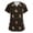 Coffee, variant on Halloween Costume Scrubs for Women - V-Neck with Pockets, Short Sleeve Medical Work Shirt for Nurses, Comfortable Uniform,Black M