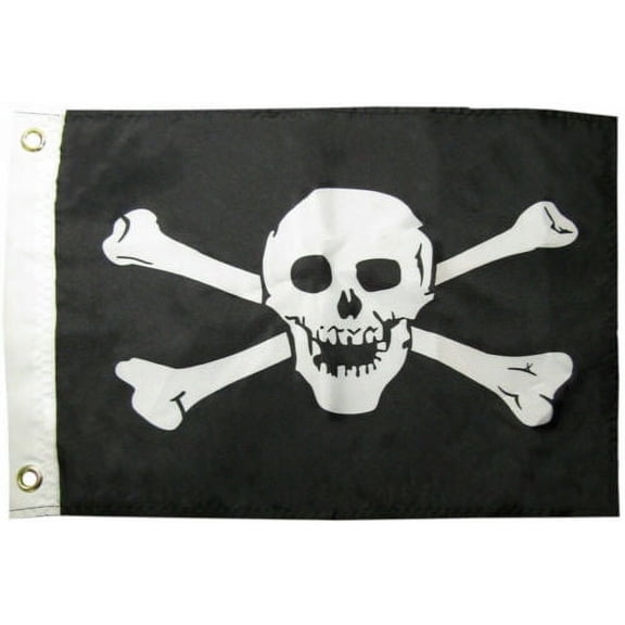 12x18 12"x18" Skull & Crossbones Boat Motorcycle Polyester Flag Grommets