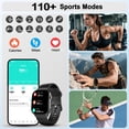 thumbnail image 6 of Cillso Smart Watch fits for Android and iPhone, 2.01"AMOLED Screen, Smart Watch for Men Women, Bluetooth Answer/Calls, Fitness Tracker, IP68 Waterproof, 110+ Sport Modes, Black, 6 of 9