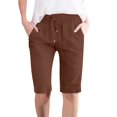 thumbnail image 6 of Yubnlvae 2025 High Waist Linen Pants - Summer Wide Leg Cropped Trousers - Lightweight Breathable Palazzo Pants (S-XXXL) (Coffee | L), 6 of 7