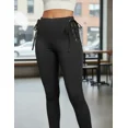 thumbnail image 1 of Pantalón ajustado sexy con ojales a los costados Negro mediana, 1 of 3