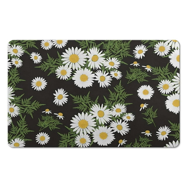 Floral Decor for Your Bathroom Non Slip 20x32 inch Flower Bath Rugs in Superfine Fiber
