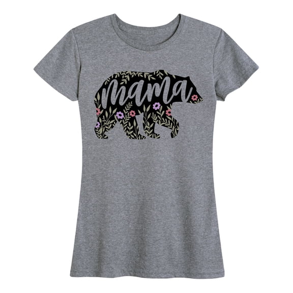 Instant Message - Floral Mama Bear Short Sleeve Graphic T-Shirt