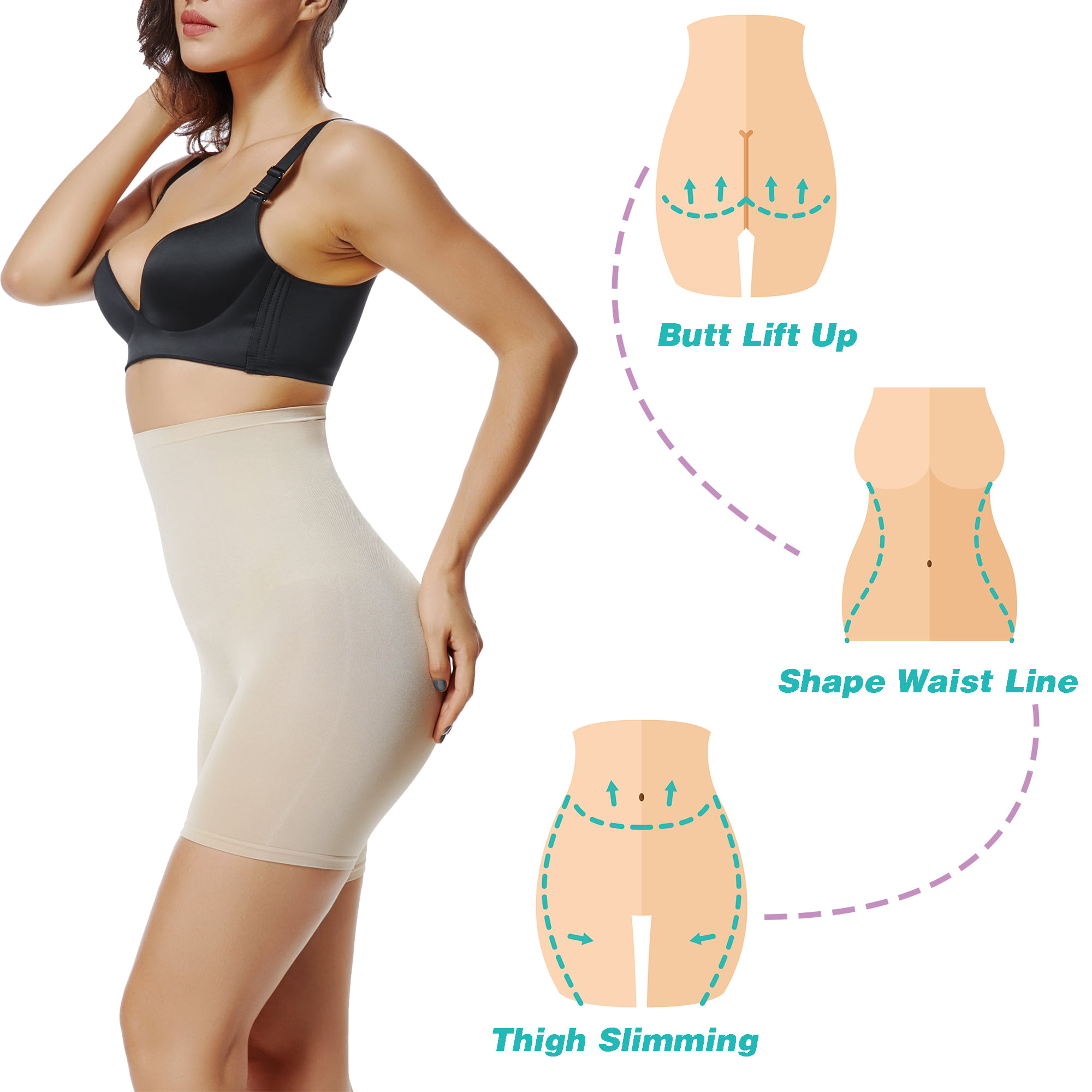 FeelinGirl High Waist Body Shaper Shorts Shapewear for Women Tummy Control  Butt Lifter Thigh Slimmer Panties Shapewear in Kuwait
