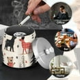 thumbnail image 4 of Yayeee Ashtray with Lid for Cigarette Smokeless Stainless Steel Home Ash Holder, Retro Christmas Forest, 4 of 7