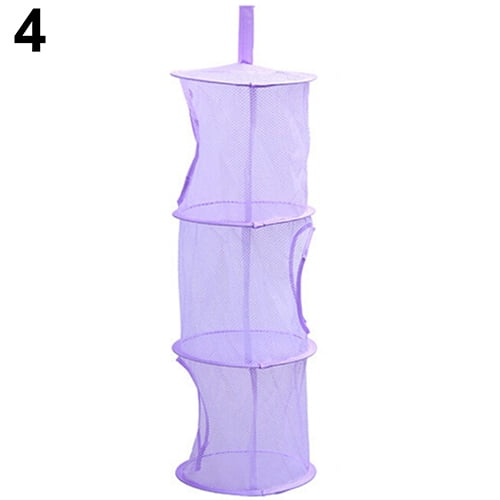 Farfi 3 Shelf Hanging Storage Net Kids Toy Organizer Bag Bedroom Wall Door Closet