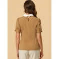 thumbnail image 4 of INSPIRE CHIC Women's Peter Pan Collar Puff Short Sleeve Tops, 4 of 5
