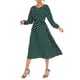 thumbnail image 3 of SAYOO Vestido de primavera femenino con estampado de punto y cuello redondo de manga larga vestido Midi SAYOO moda, 3 of 9