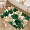thumbnail image 3 of 1pc Tropical Leaf Pattern Absorbent Non-Slip Bathroom Thickened Flannel Rug Decor,Soft,Quick Drying,Suitable For Indoor/outdoor Use,Bathrooms,Bedrooms,Kitchens,Terrace,Laundry Rooms,16"x24", 3 of 9