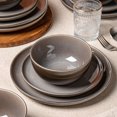 thumbnail image 3 of ALOFMO 12pcs Purple-gray Reaction Glaze Ceramic Tableware Set For 4, For Soup Salad Dessert, Pasta, Lamian Noodles - Suitable For Dishwasher And Microwave Oven, Suitable ForGifts, Parties, Weddings,, 3 of 9