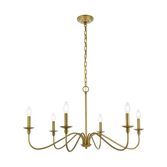 Rohan 6 lights brass chandelier