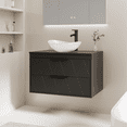 thumbnail image 2 of 30" Wall Mount Single Bathroom Vanity with Vessel Sink, Floating Cabinet Manufactured Wood Top, Faucet, Drain, 2 of 7