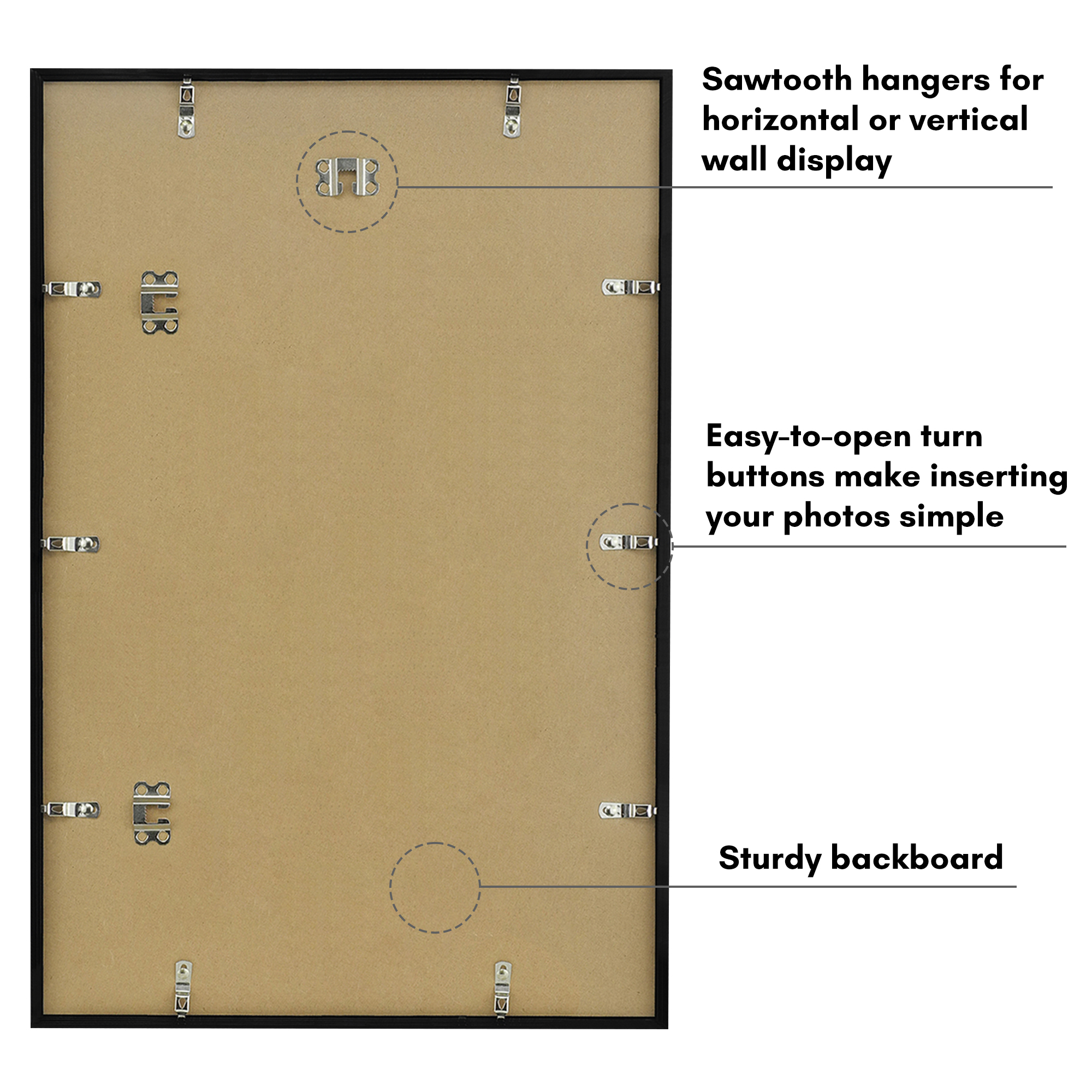 Americanflat 16x24 Poster Frame with Polished Plexiglass Streamline Collection Thin Border Wall - Black