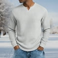 thumbnail image 2 of KHONTS Men's Waffle Thermal Long Sleeve Shirts V Neck Lightweight Tops Casual Pullover Undershirts White XL, 2 of 4