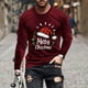 thumbnail image 1 of Blusas y camisas de manga larga y cuello redondo para hombre, informales, con estampado navideño, deportivas, de poliéster., 1 of 5