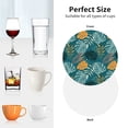 thumbnail image 6 of Honeii Tropical Leaves print Leather Coaster Set of 4, ideal for safeguarding your furniture from drinks spills and effortless cleanup-Round Shape, 6 of 6