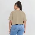 thumbnail image 7 of Women's Fanatics Khaki Milwaukee Bucks Elements Super Soft Boxy Cropped T-Shirt, 7 of 7