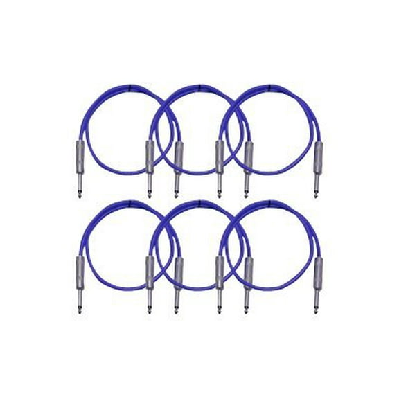 Seismic Audio SASTSX-2 - Audio cable - mono jack male to mono jack male - 61 cm - shielded - purple (pack of 6)