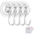 thumbnail image 1 of Ganchos de ventosa, pequeños, transparentes, reutilizables, resistentes, ganchos de ventosa al vacío con paño de limpieza, ganchos resistentes para ventana, vidrio, cocina, baño, para toalla, bata,, 1 of 8