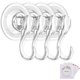 thumbnail image 1 of Suction Cup Hooks, Small Clear Reusable Heavy Duty Vacuum Suction Cup Hooks with Cleaning Cloth Strong Window Glass Kitchen Bathroom Hooks for Towel Robe Utensils Christmas Wreath - 4 Packs Ormromra SYN076, 1 of 6