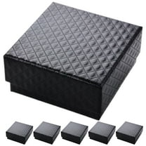 Gymnture 6Pcs Black Jewelry Gift Boxes with Lids & Cushion