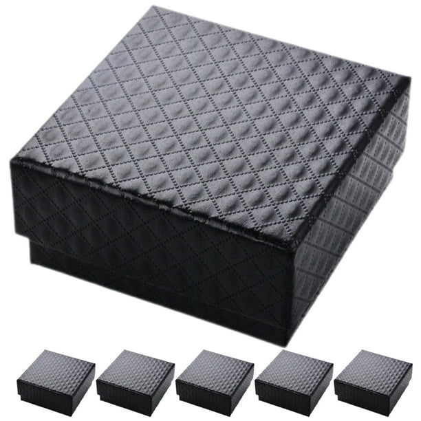Caja de regalo vacía para joyas, 6 unidades, pequeña, con forro de esponja.