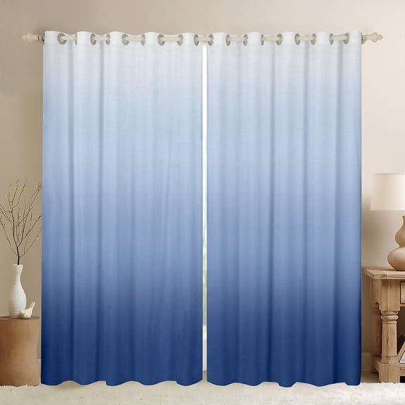 Feelyou Modern Blue Gradient Black Out Curtains for Adult, Chic Art Abstract Curtains Pack of 2 (42x63 Each), Simple Fashion Theme Bedroom Curtains, Curtains and Drapes Decor
