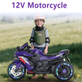 thumbnail image 2 of ZOGYMOZ 12V Kids Motorcycle, Electric Dirt Bike, Powered Ride ons Toys with LED Lights, Bluetooth Music, 2 of 10