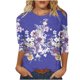 thumbnail image 1 of Camisetas de Manga Corta para las Mujeres Retro Cuello Redondo Pascua Impreso Suelto Top, Ligero Poliéster 3/4 Camiseta de Manga para el Desgaste Casual, Diario Y de Primavera, 1 of 4
