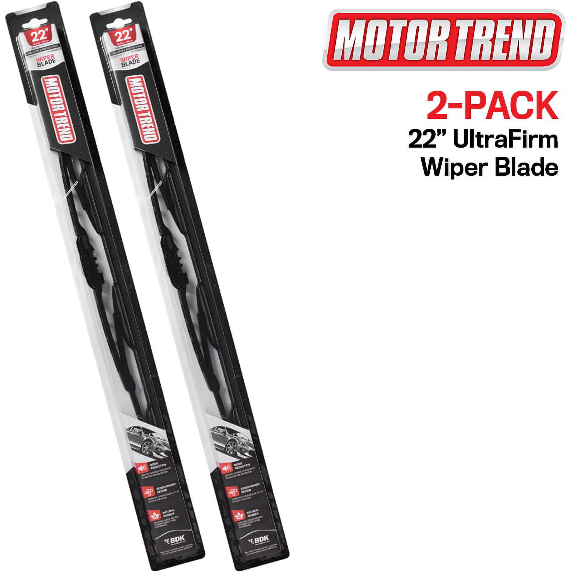 UltraFirm Precision Wiper Blade ‚Äì High-Grade Natural Rubber, Metal Frame, 45 Degree Cut for Maximum Clarity (22 Inch), 2 Pack