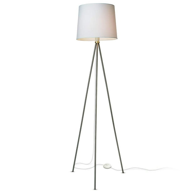 Newhouse Lighting Alexandria Contemporary Tripod Floor Lamp With White Shade E26 Light Socket Free Led Bulb Included Com White Lamp Shade E26 Light Socket, Black And Silver Tripod Floor Lamp