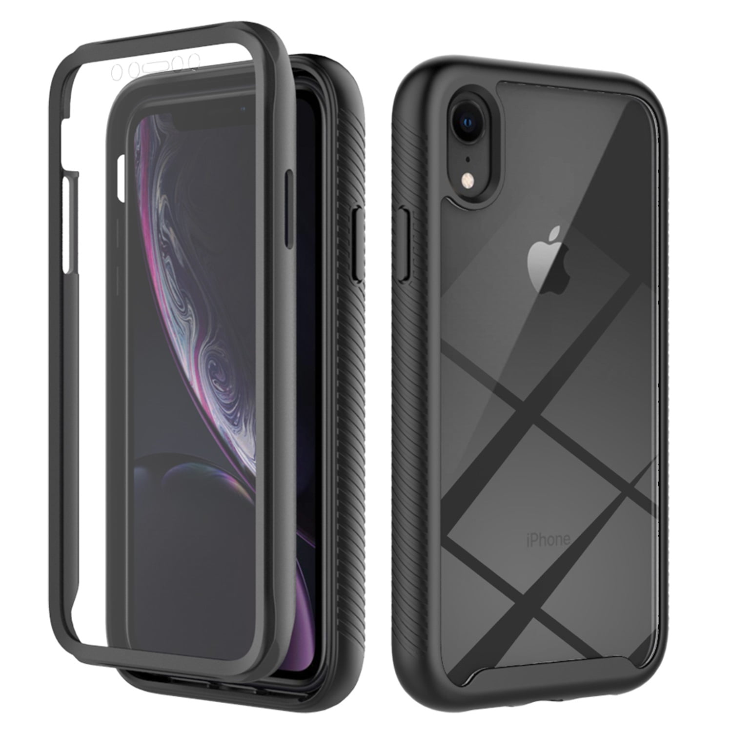 Allytech iPhone XR Clear Case with Screen Protector, Full Body