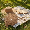 thumbnail image 6 of Btomtd Crochet Flower Crossbody Bags for Women, Small Handmade Shoulder Bag with Pearl Tassel, Travel Purse, Khaki, 6 of 7
