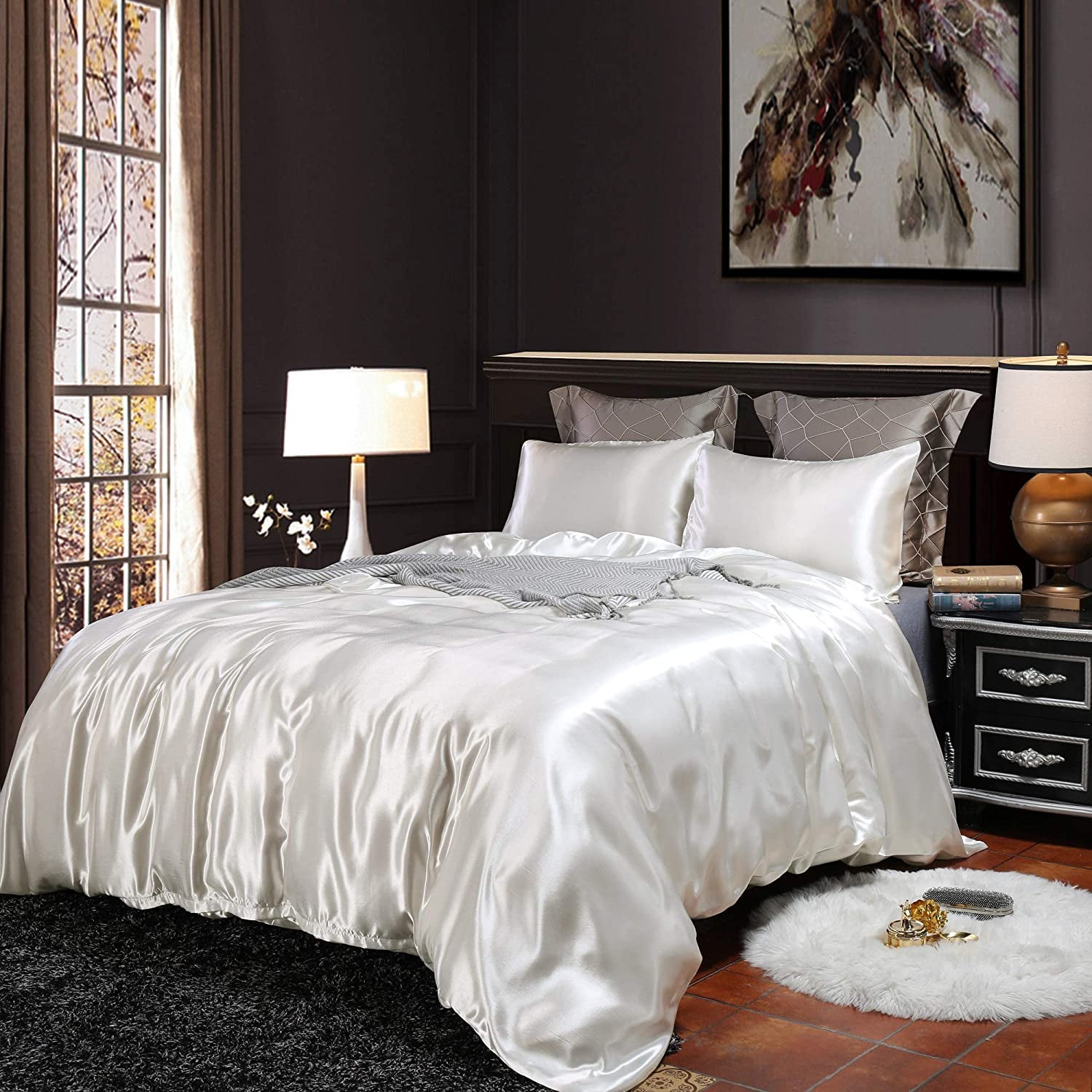 WEIS Hotel White Duvet Cover King Silk 
